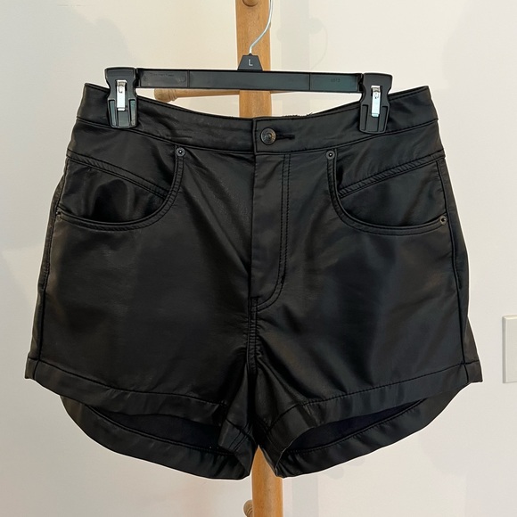 Free People Faux Leather Shorts - Picture 1 of 3